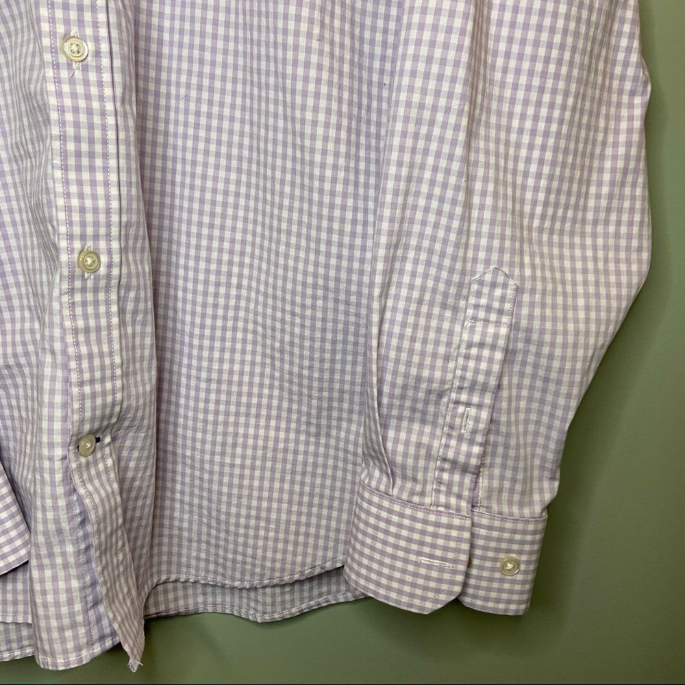 Gap Men’s Purple Checked Button Down Dress Shirt L - Picture 3 of 4